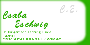 csaba eschwig business card